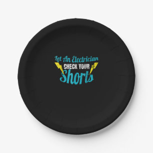 Lass einem elektrischen Karo Deine Shorts Funny Pappteller