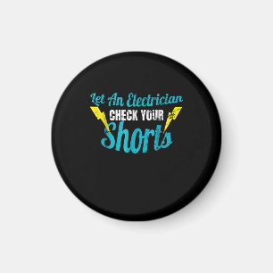 Lass einem Elektro-Karo Ihre Shorts Funny Magnet