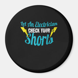 Lass einem Elektro-Karo Ihre Shorts Funny Magnet