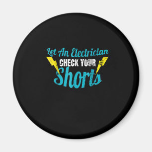 Lass einem Elektro-Karo Ihre Shorts Funny Magnet