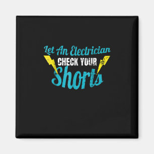 Lass einem Elektro-Karo Ihre Shorts Funny Magnet