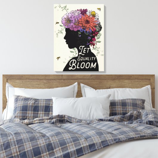 Lass Equality Bloom - Canvas print 18" x 24" Leinwanddruck (Insitu (Schlafzimmer))