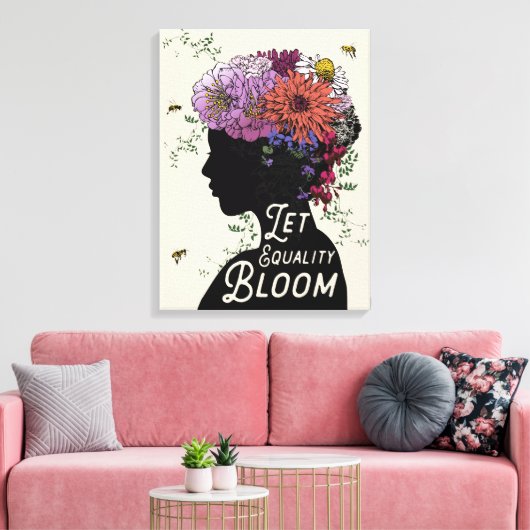 Lass Equality Bloom - Canvas print 18" x 24" Leinwanddruck (Insitu (Wohnzimmer))