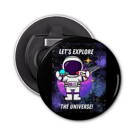 lass erforscht das Universum Flaschenöffner (Vorderseite)