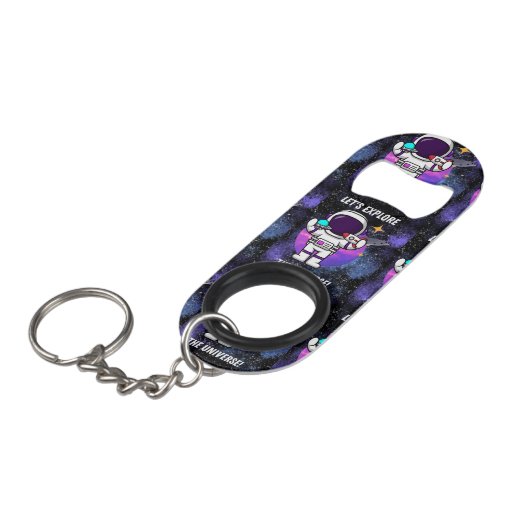 lass erforscht das Universum Mini Flaschenöffner (Vorderseite Schrägansicht)