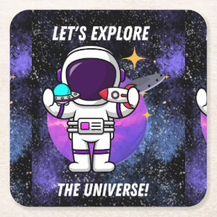 lass erforscht das Universum Rechteckiger Pappuntersetzer