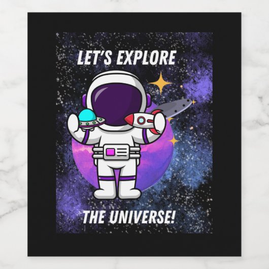 lass erforscht das Universum Weinetikett (Einzelnes Label)