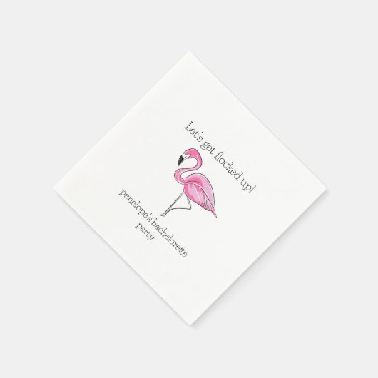 Lass erledigen Flamingo Bachelorette Serviette (Ecke)