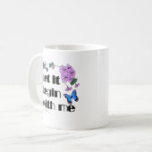 Lass es beginnt mit mir Sprichwort Blume Schmetter Kaffeetasse (Vorderseite Links)