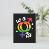 Lass es Bi Pride Postkarte (Stehend Vorderseite)