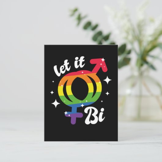 Lass es Bi Pride Postkarte (Stehend Vorderseite)