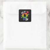 Lass es Bi Pride Quadratischer Aufkleber (Tasche)