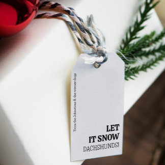 Lass es DACKELN schneit! Personalisierte Weihnacht Geschenkanhänger