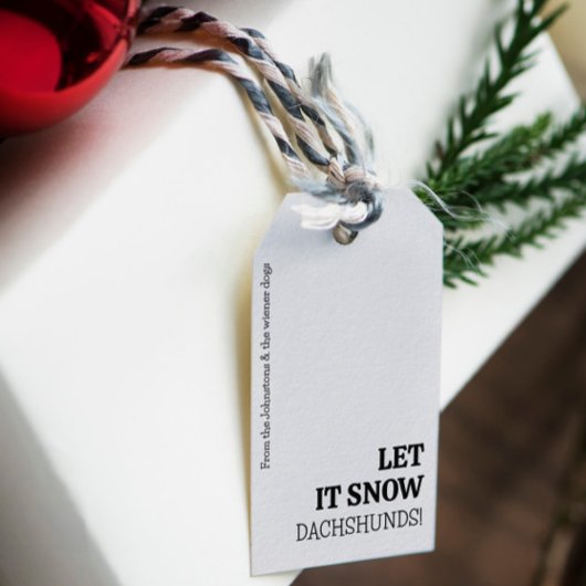 Lass es DACKELN schneit! Personalisierte Weihnacht Geschenkanhänger