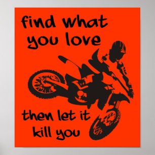 Lass es dich töten Dirt Bike Motocross Poster Schi