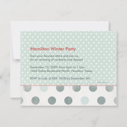 Lass es Einladungen ausmachen. (Rückseite)