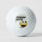 LASS ES FLIEGEN! Sprichwort Golfball (Vorderseite)