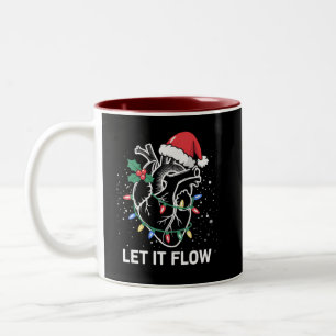 Lass es fließen Anatomie Herz Herz-Krankenschweste Zweifarbige Tasse