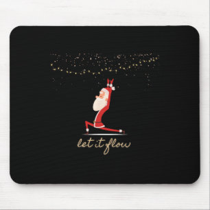 Lass es fließen Yoga Santa Asana Gold Konfetti Ste Mousepad
