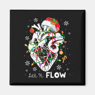 Lass es fließend Xmas Anatomie Santa Herz Teil Car Magnet