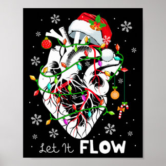 Lass es fließend Xmas Anatomie Santa Herz Teil Car Poster