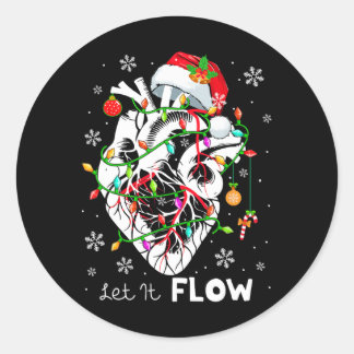 Lass es fließend Xmas Anatomie Santa Herz Teil Car Runder Aufkleber