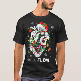 Lass es fließend Xmas Anatomie Santa Herz Teil Car T-Shirt