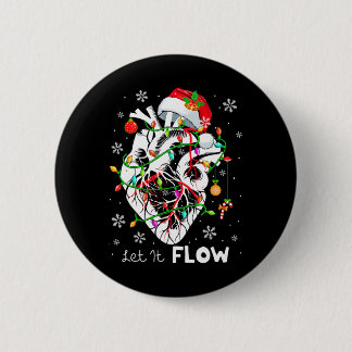 Lass es fließend Xmas Anatomie Santa Herz Teil Kar Button