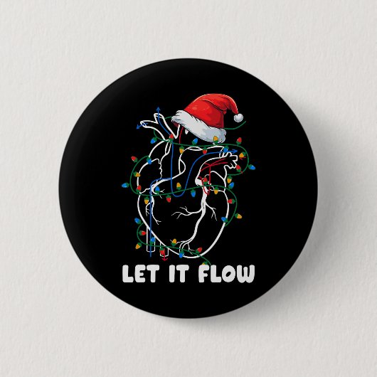 Lass es fließt Anatomie Herzkrankheit Weihnachtsma Button (Vorderseite)