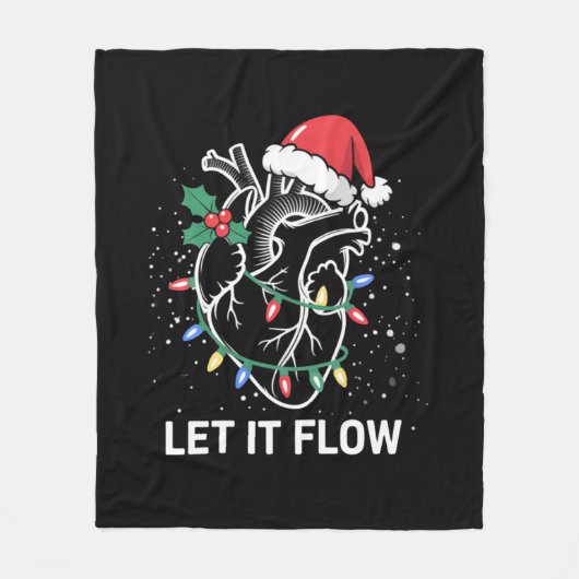 Lass es fließt Anatomie Herzkrankheit Weihnachtsma Fleecedecke (Vorderseite)