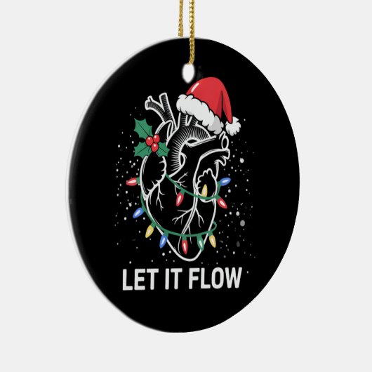 Lass es fließt Anatomie Herzkrankheit Weihnachtsma Keramik Ornament (Rechts)