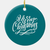 Lass es frohe Weihnachts-Foto schneien Keramik Ornament (Hinten)