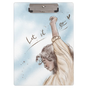 Lass-es-geh-Clipboard L Frau Blauer Himmel Klemmbrett