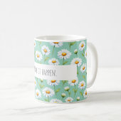 Lass es geschehen - Aquarell-Gänseblümchen Kaffeetasse (VorderseiteRechts)