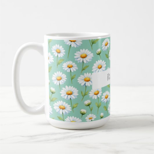 Lass es geschehen - Aquarell-Gänseblümchen Kaffeetasse (Links)