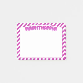 Lass es geschehen - Rosa gestreifte Haftnotizen Post-it Klebezettel