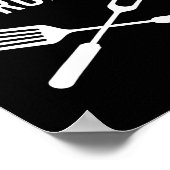Lass, es gibt Burger! Gabel und Spatula Funny Gril Poster (Ecke)