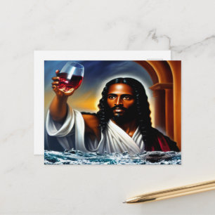 Lass Es gibt Wein Christlich Art Postkarte