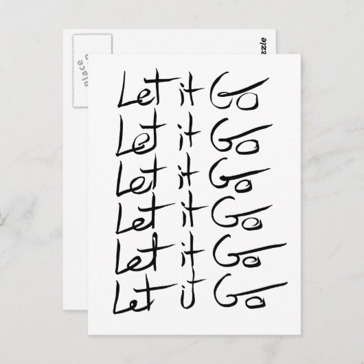 Lass es GO! Motivierend Kalligraphie Postkarte (Vorne/Hinten)