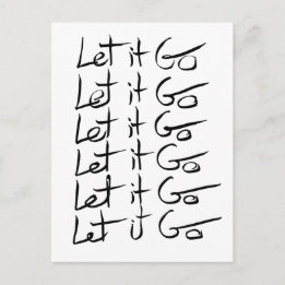 Lass es GO! Motivierend Kalligraphie Postkarte