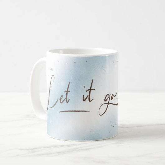 Lass es Go Tasse | Blaues Mädchen (Vorderseite Links)