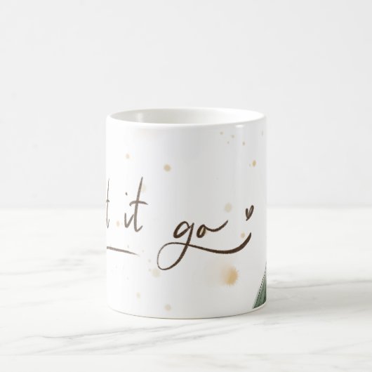 Lass es Go Tasse | Weiß und Splash | BLUME (Mittel)