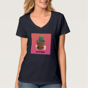 Lass es Grow Herzkaktus T-Shirt