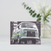 Lass es ist Hippy Blume Child Van Postkarte (Stehend Vorderseite)