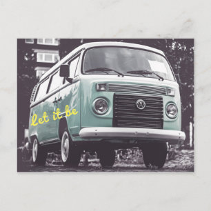 Lass es ist Hippy Blume Child Van Postkarte