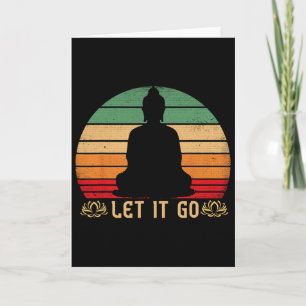 Lass es los Buddha-Meditation Vintage Zen Buddhist Karte
