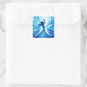 Lass es los quadratischer aufkleber (Tasche)