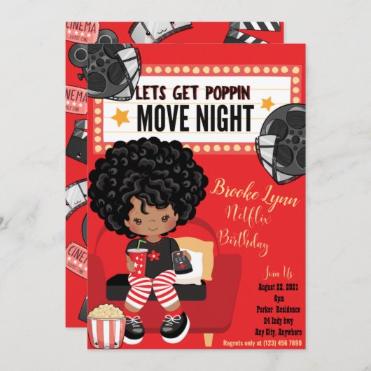 Lass es Poppin Birthday Invitation Card (Vorne/Hinten)