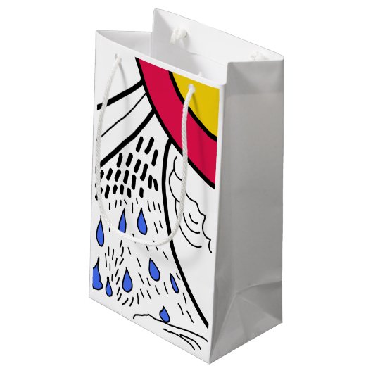 Lass es regnet kleine geschenktüte (Rückseite Schrägansicht)