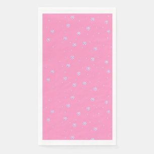 Lass es rosa Winter-Schneeflocken schneien Serviette